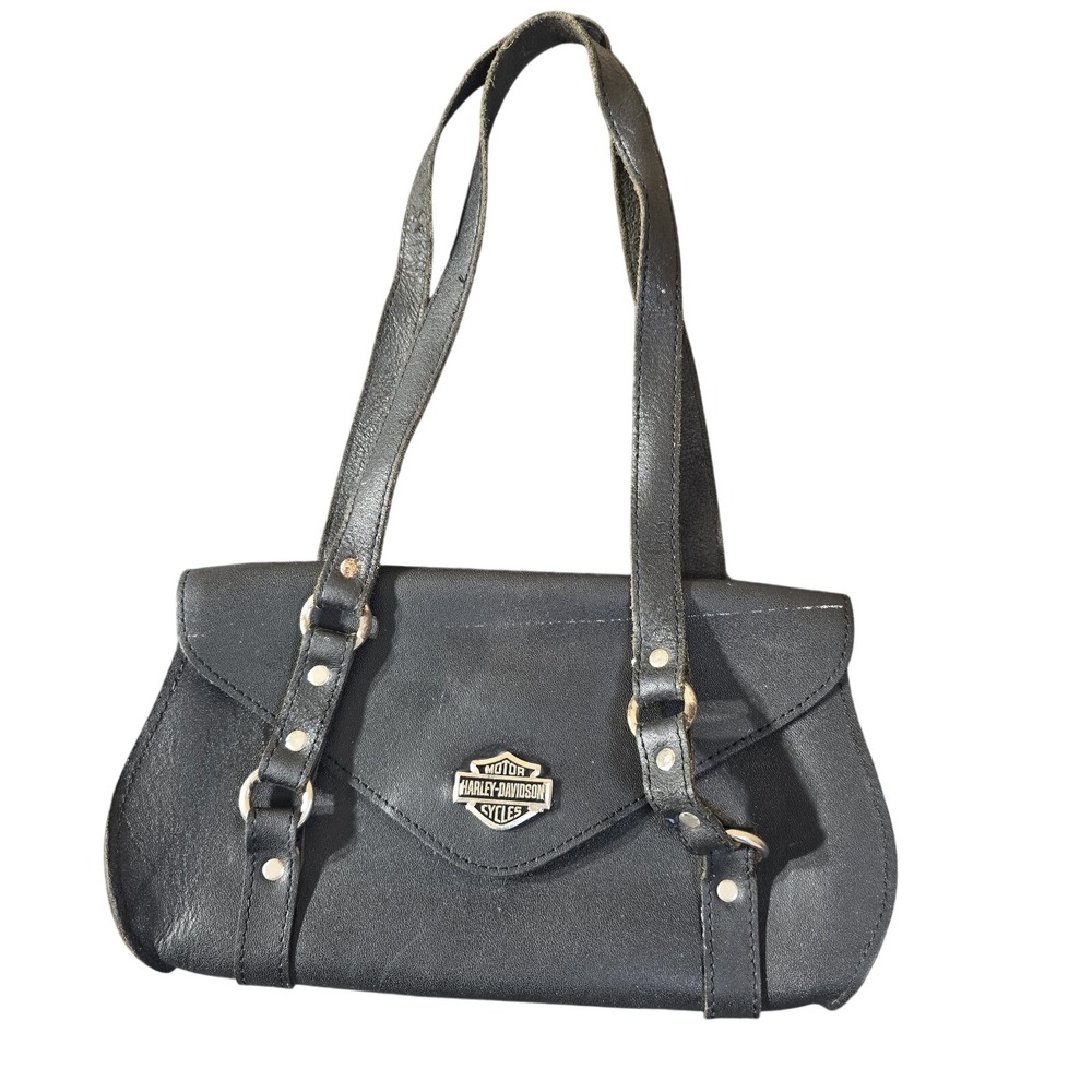Harley-Davidson Black Leather shoulder Bag L 6.5" W 11"